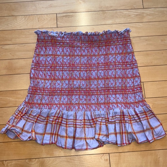UO Rosemary Plaid Smocked Mini Skirt - Picture 2 of 3